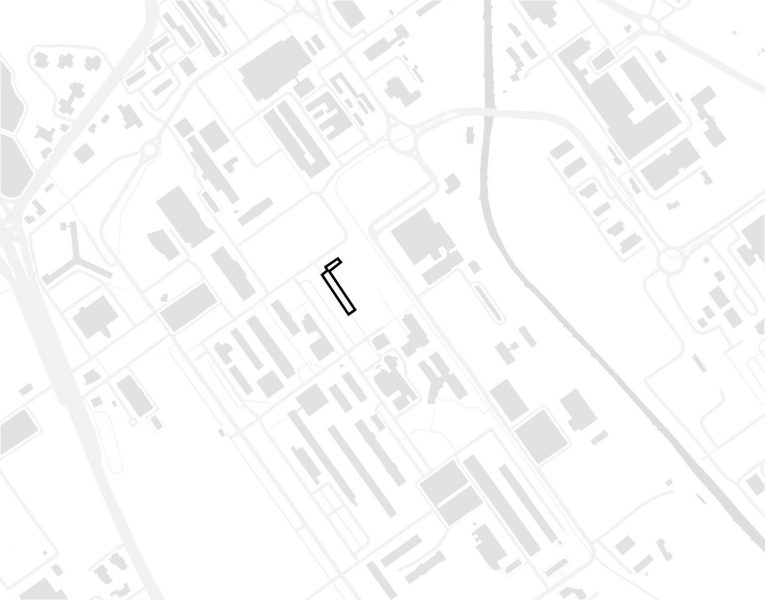 plan de masse minimaliste noir gris et blanc de la maison de la réussite en licence