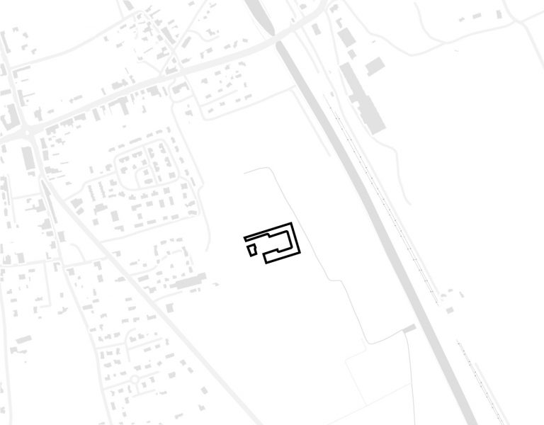 plan de masse minimaliste noir gris et blanc du collége Saint Roch