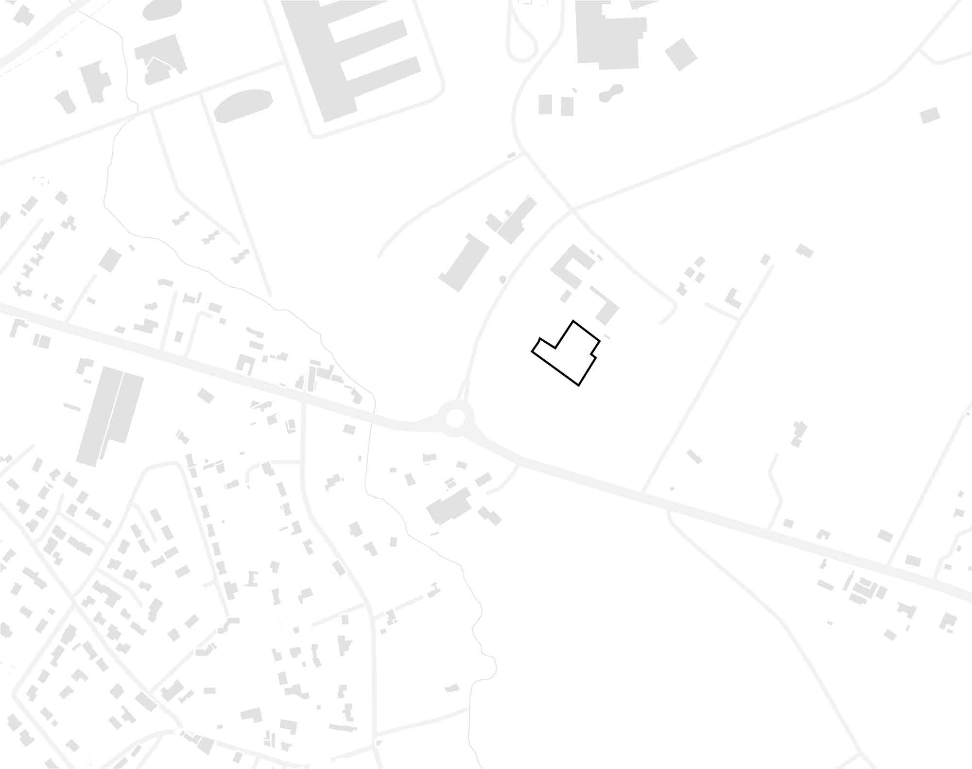 plan de masse minimaliste noir gris et blanc du siège de la société Ariane Network