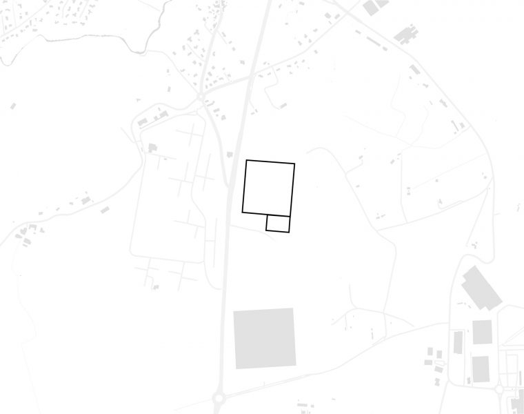 plan de masse minimaliste noir gris et blanc d'Airlog HUB logistique