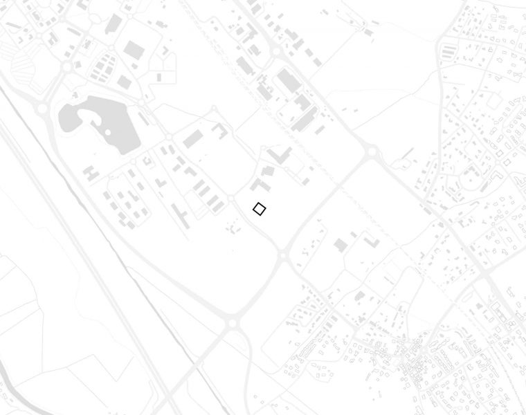 plan de masse minimaliste noir gris et blanc du data center Buissonniere