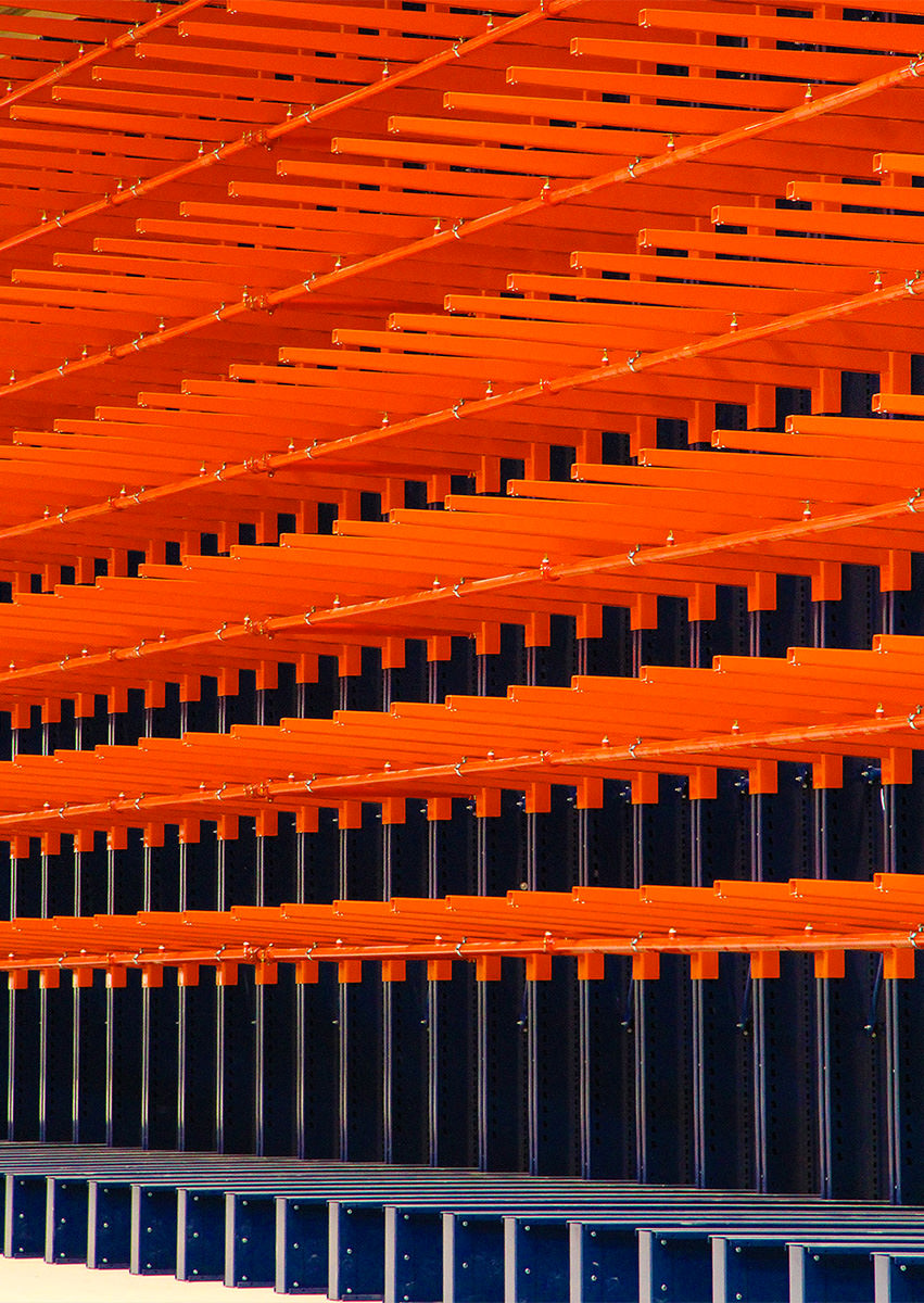 Photographie des emplacements de stockage d'Airlog HUB logistique