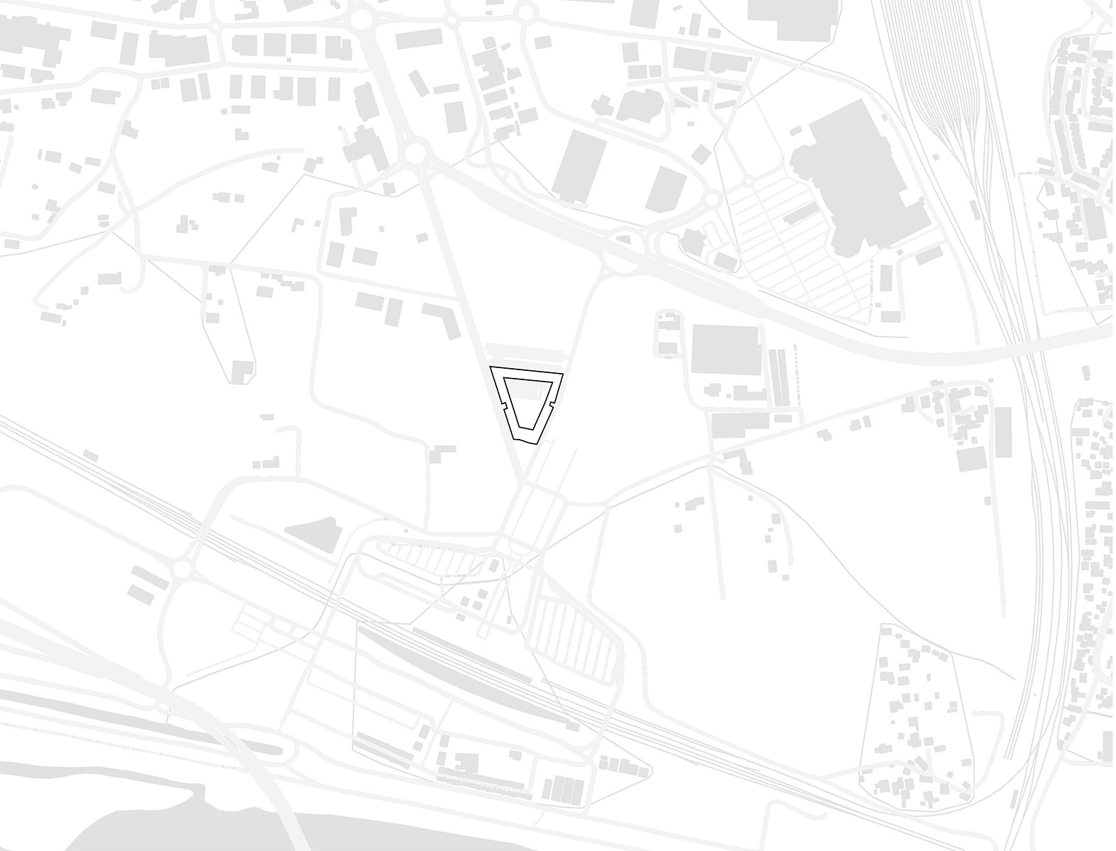 Plan de masse minimaliste noir gris et blanc de la C A F d'Avignon