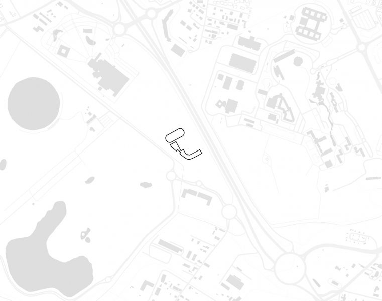 plan de masse minimaliste noir gris et blanc du collège de Guilhermy