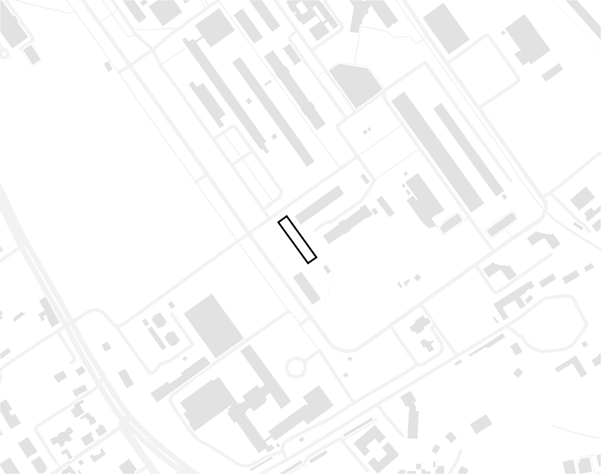 plan de masse minimaliste noir gris et blanc du campus de l’université Paul Sabatier, Toulouse III