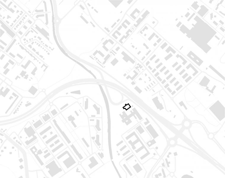 plan de masse minimaliste noir gris et blanc de la soufflerie de l'ISAE