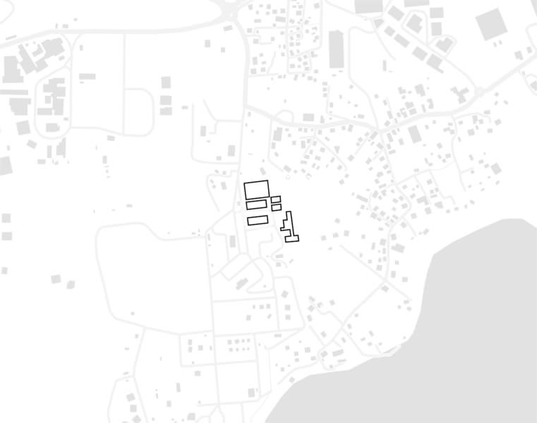 plan de masse minimaliste noir gris et blanc de SARA en Martinique