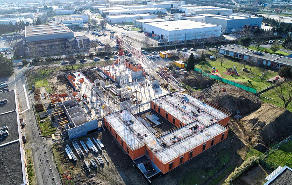 Photographie aérienne en drone, vue sur le chantier