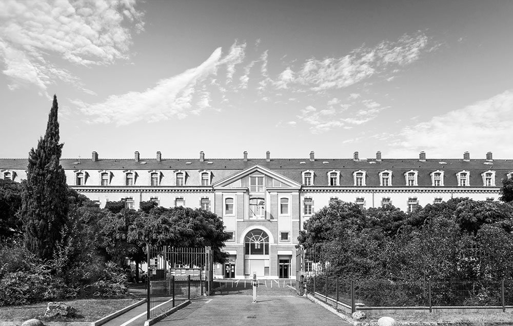 Photographie noir et blanc de l'existant de la cité Reffye